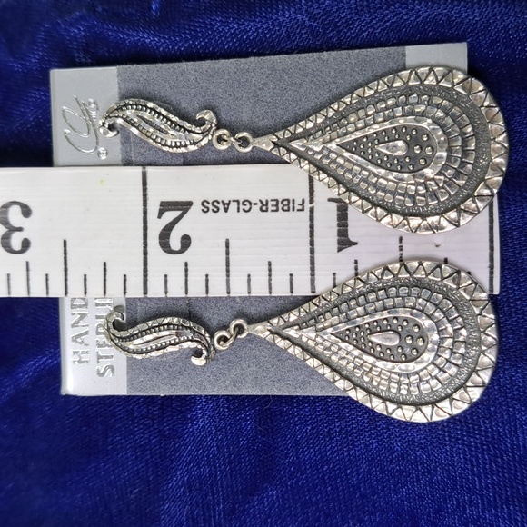 Tear Drop Dangle Earrings Sterling Silver Earrings - Picture 12 of 13